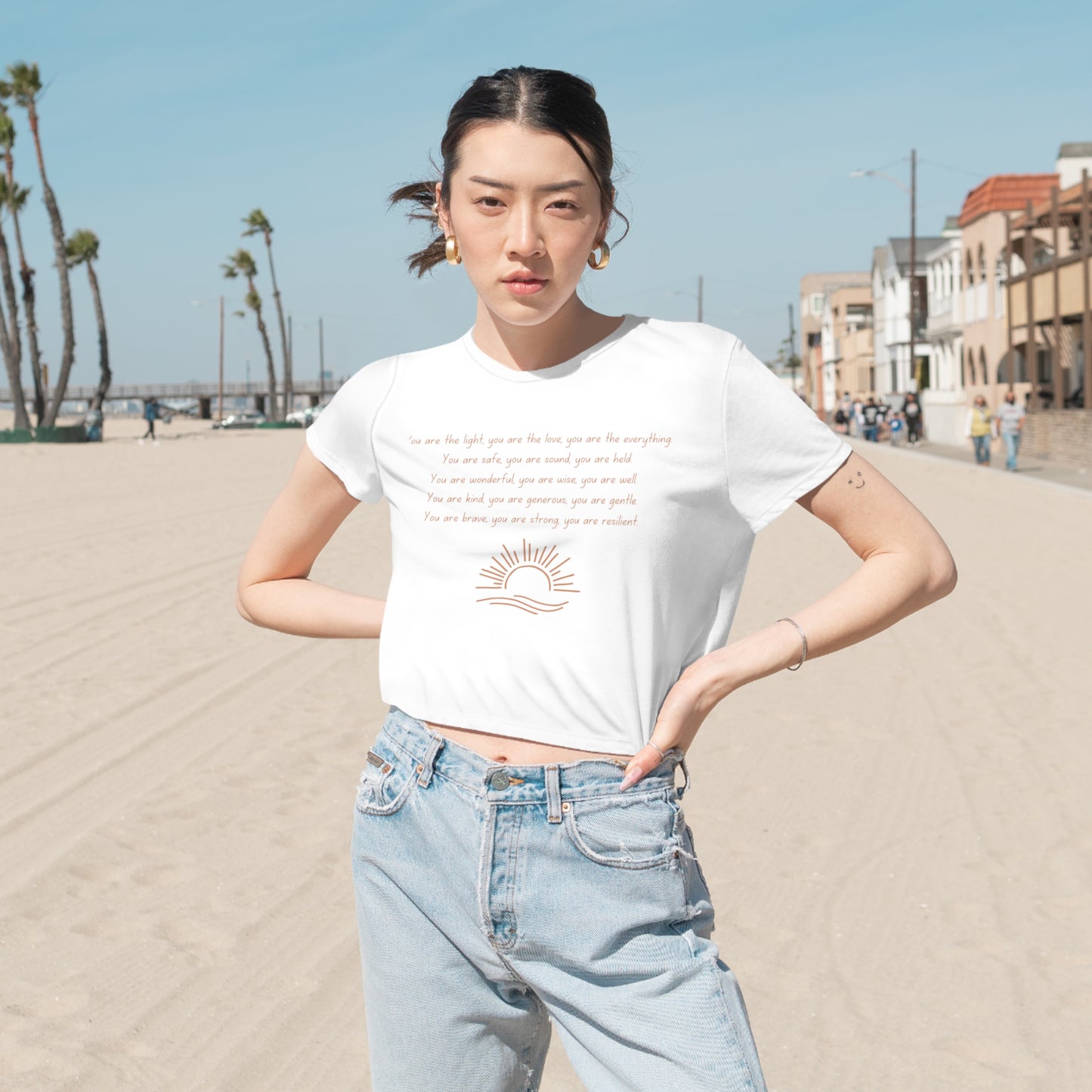 You Are The Everything Logo Women's Flowy Cropped Tee