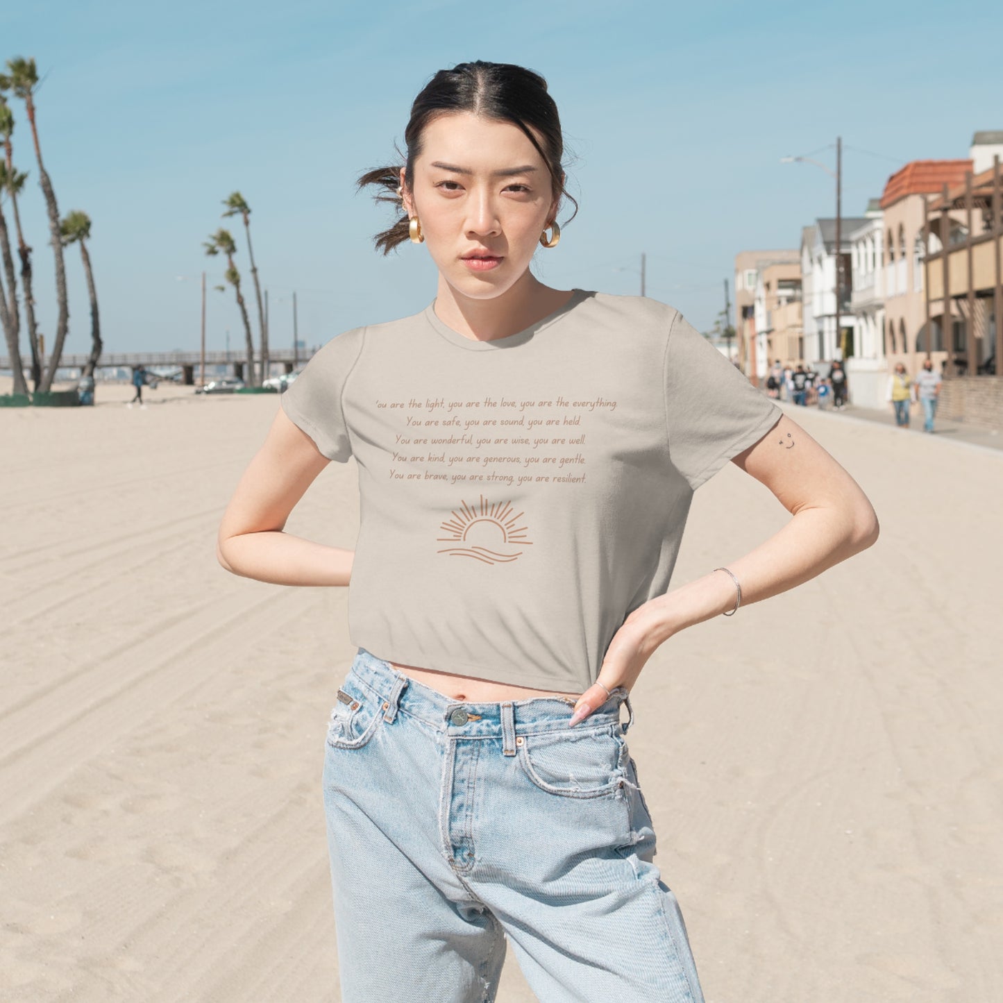 You Are The Everything Logo Women's Flowy Cropped Tee